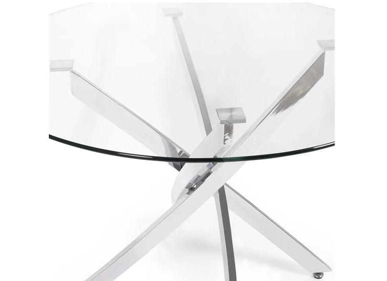 Anderson Round Glass Dining Table With Ella Dining Chairs