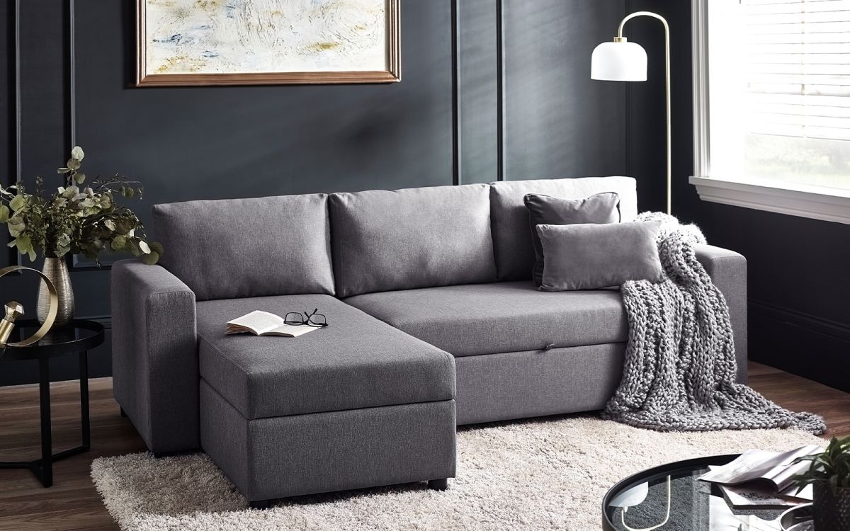 Angel Sofa Bed With Storage - Light Grey | Stylish Comfort Meets Practical Functionality
