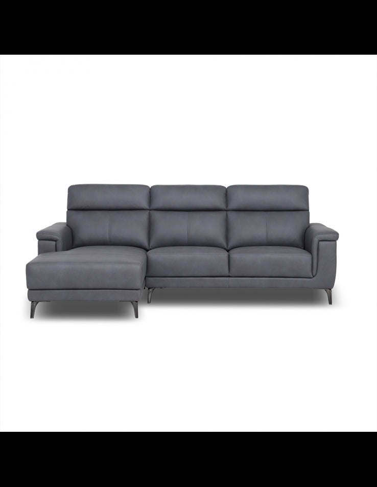 Anthony Sectional Sofa with LHF Chaise and Drop-Down Tray in Graphite – Modern 3-Seater Comfort | Free Nationwide Delivery by Homeline Furniture