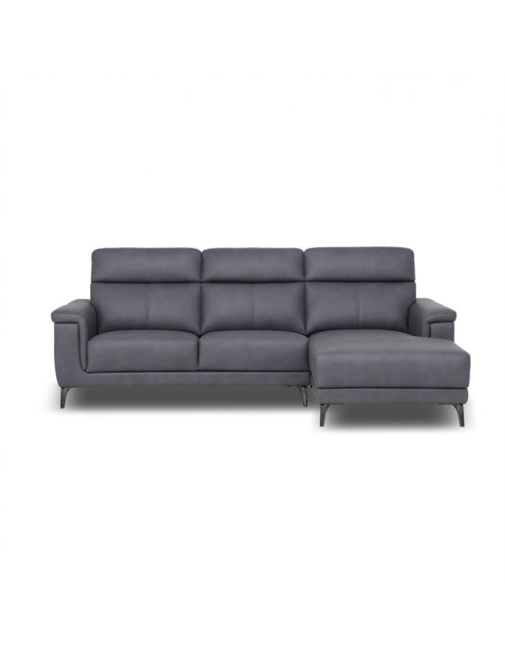 Anthony Sectional Sofa with RHF Chaise and Drop-Down Tray in Graphite – Stylish 3-Seater Comfort | Free Nationwide Delivery by Homeline Furniture