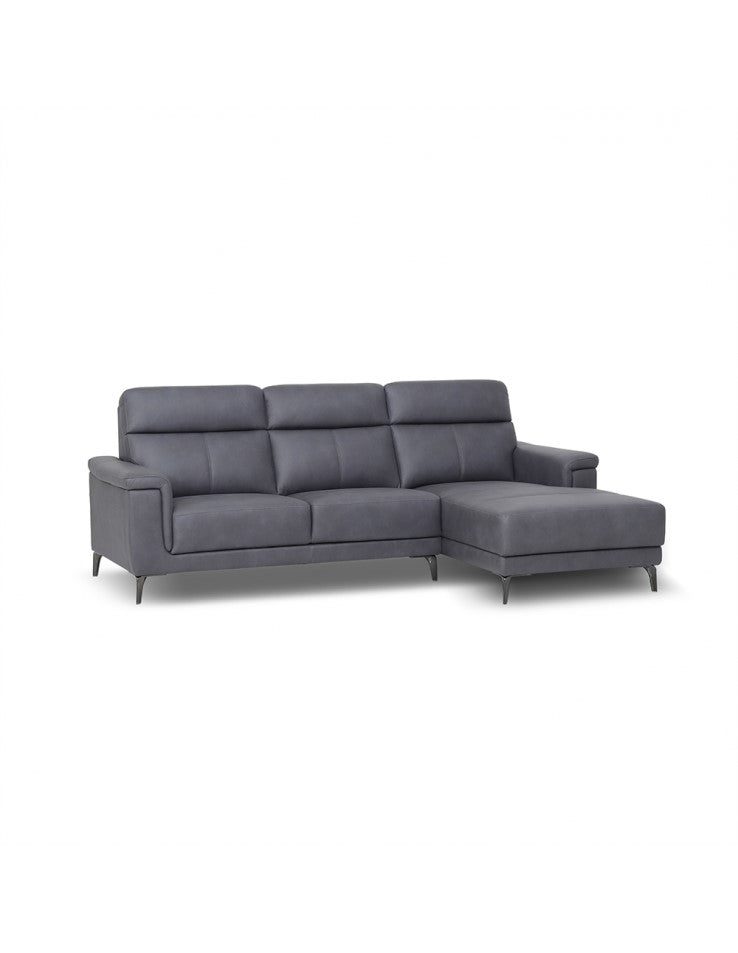 Anthony Sectional Sofa with RHF Chaise and Drop-Down Tray in Graphite – Stylish 3-Seater Comfort | Free Nationwide Delivery by Homeline Furniture