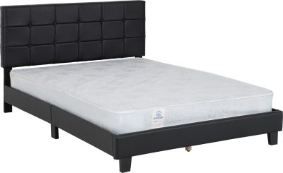 ARRAN 4FT 6 BED BLACK PU (PRE-ORDER)