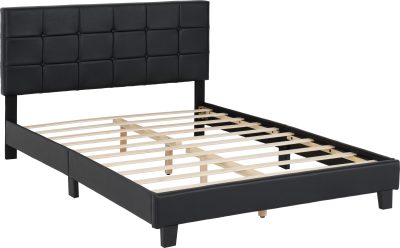 ARRAN 4FT 6 BED BLACK PU (PRE-ORDER)