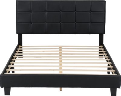 ARRAN 4FT 6 BED BLACK PU (PRE-ORDER)