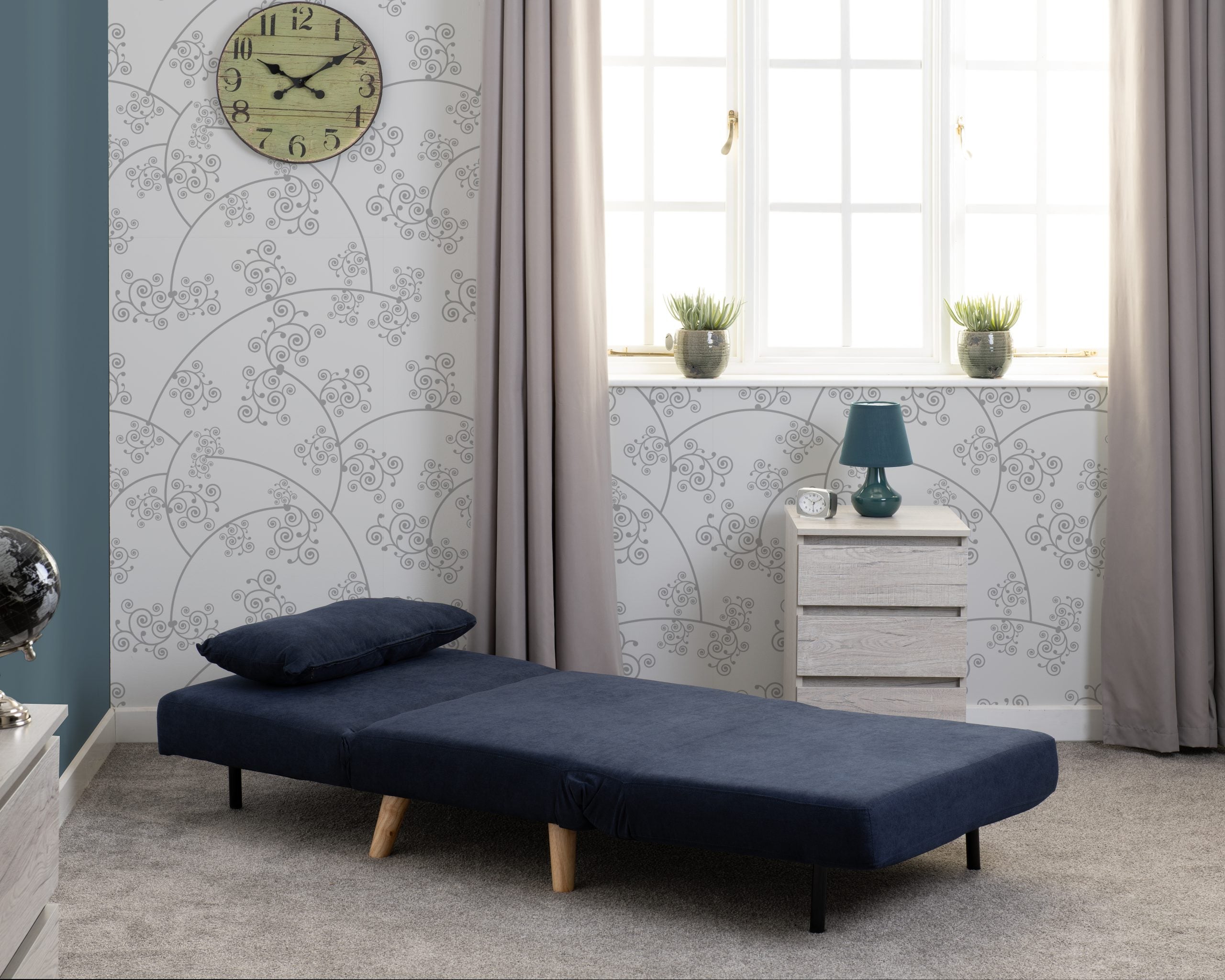 Astoria Navy Fabric Chair/Bed Linen Fabric