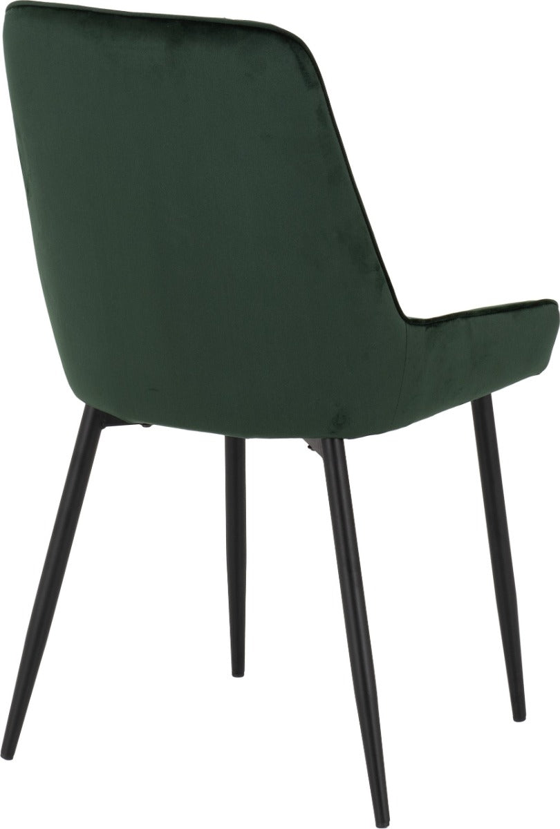 Hamilton Large Dining Set with Avery Chairs in Medium Oak Effect - Black & Emerald Green Velvet | Free Nationwide Delivery in 2-3 Weeks | Homeline Furniture