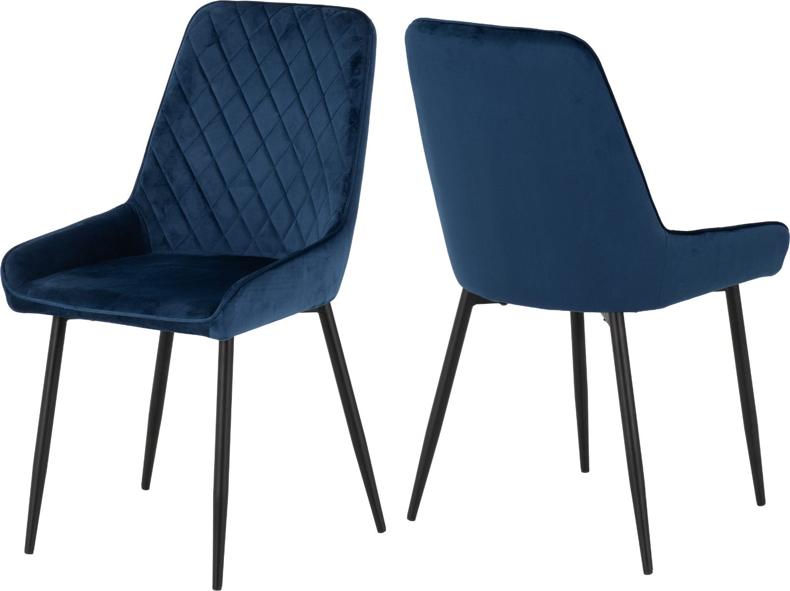 Hamilton Large Dining Set with Avery Chairs in Medium Oak Effect - Black & Sapphire Blue Velvet | Free Nationwide Delivery in 2-3 Weeks | Homeline Furniture