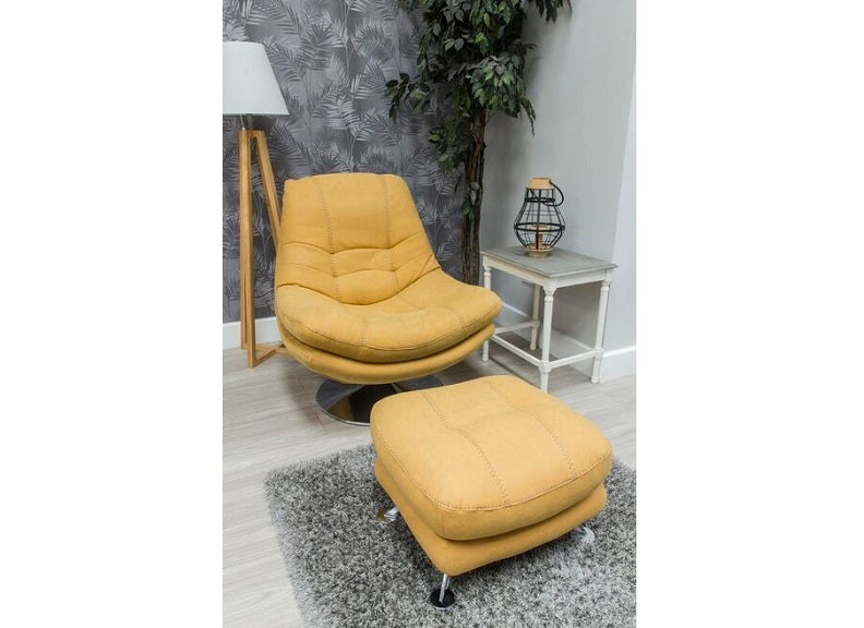 Axis Gold Swivel Armchair W/Optional Stool