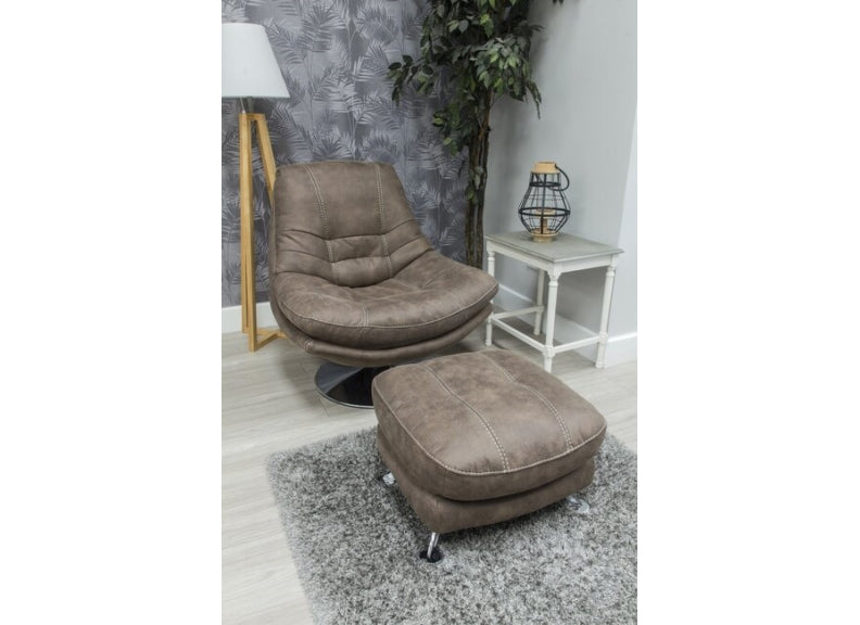 Axis Hazel Swivel Chair W/Optional Footstool