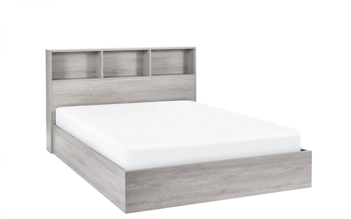 Bali Ottoman Storage 135cm Double Bed - Grey Oak