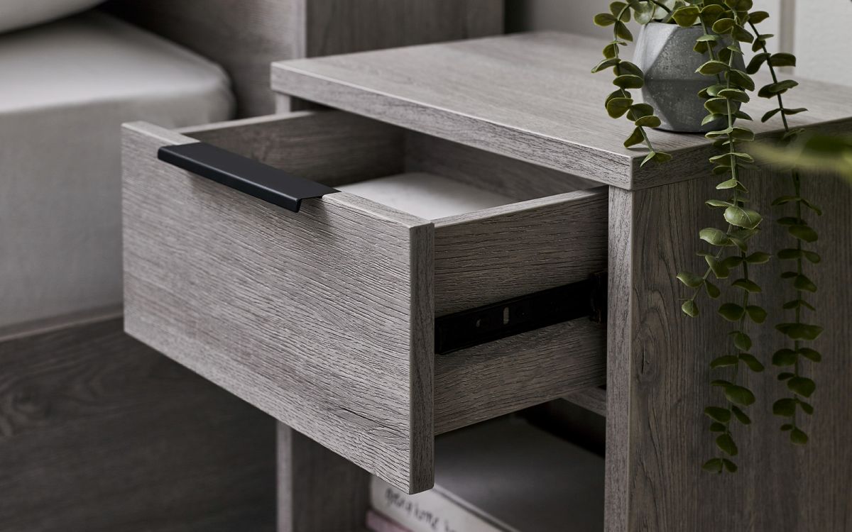 Bali 1 Drawer Bedside - Grey Oak