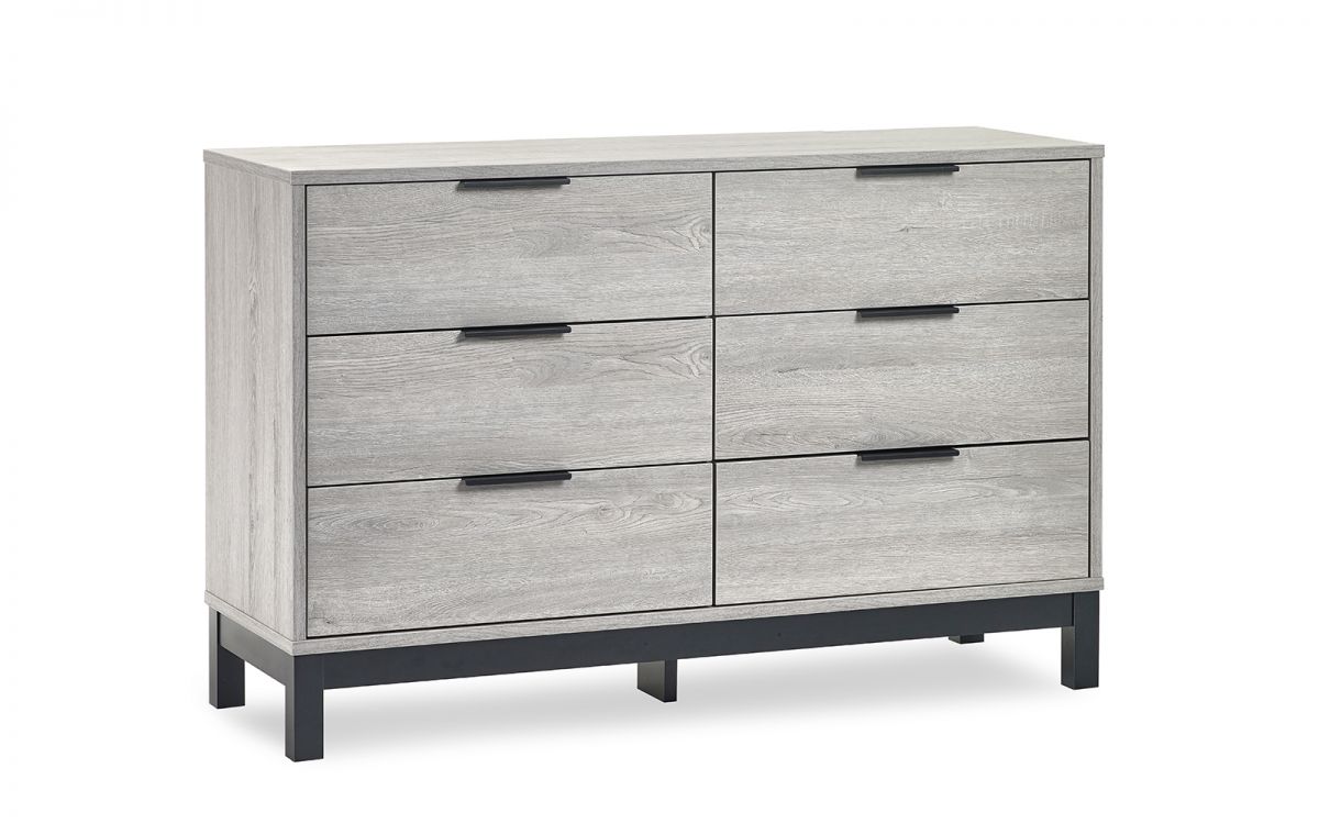 Bali 6 Drawer Wide Chest - Grey Oak