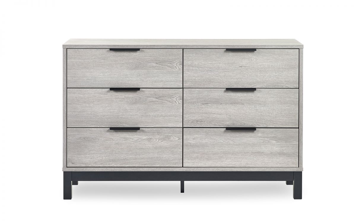 Bali 6 Drawer Wide Chest - Grey Oak