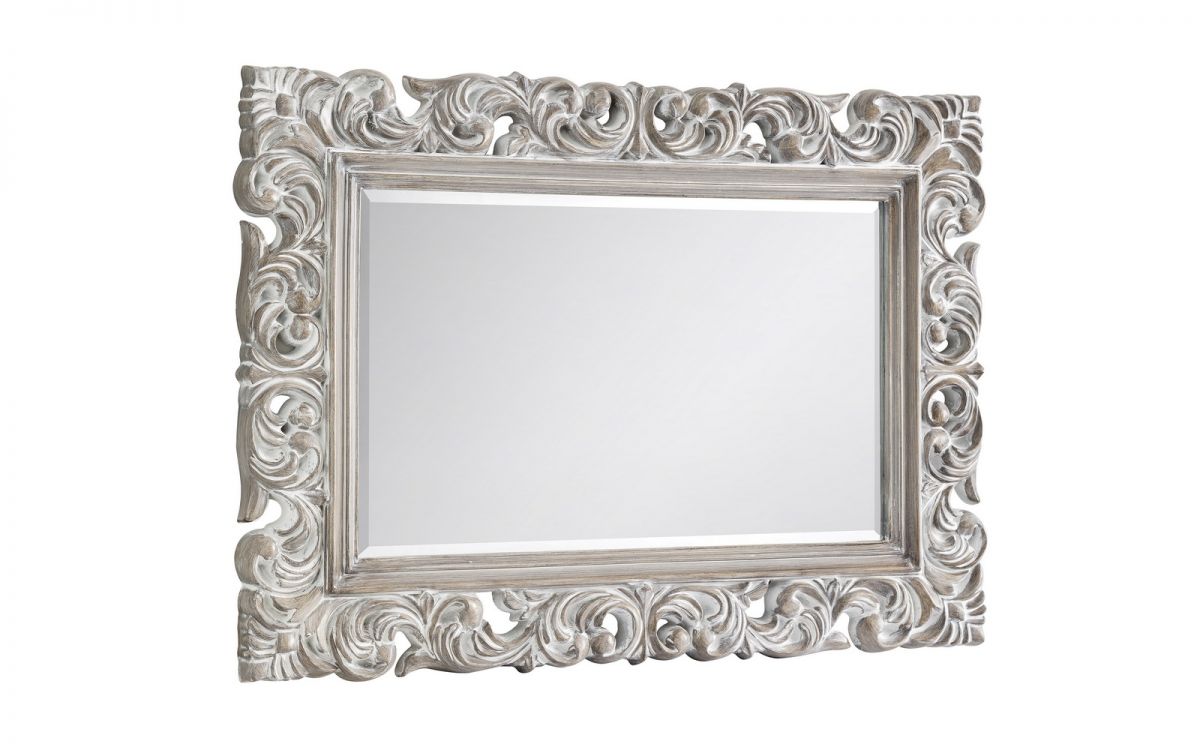 Baroque Distressed Wall Mirror - Ornate Antique-Inspired Design | 113 cm x 82 cm