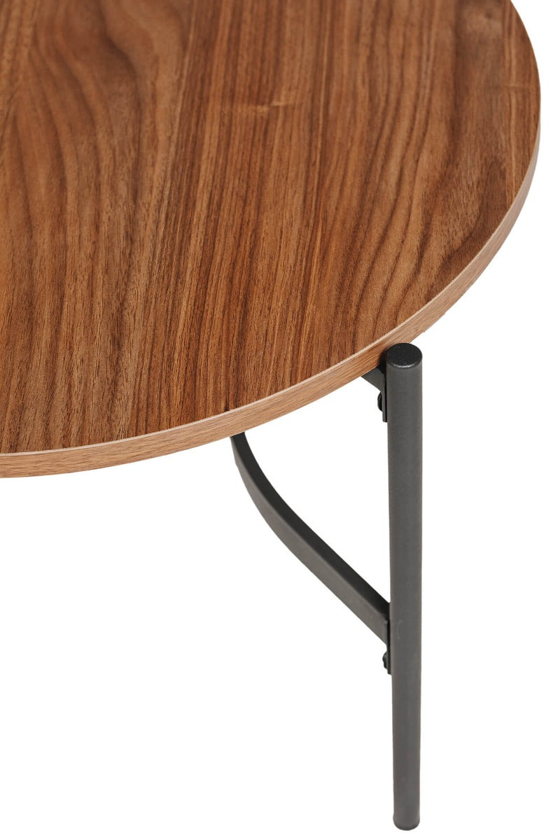 Beau Round Lamp Table in Brown – Stylish Contemporary Lamp Table for Modern Homes