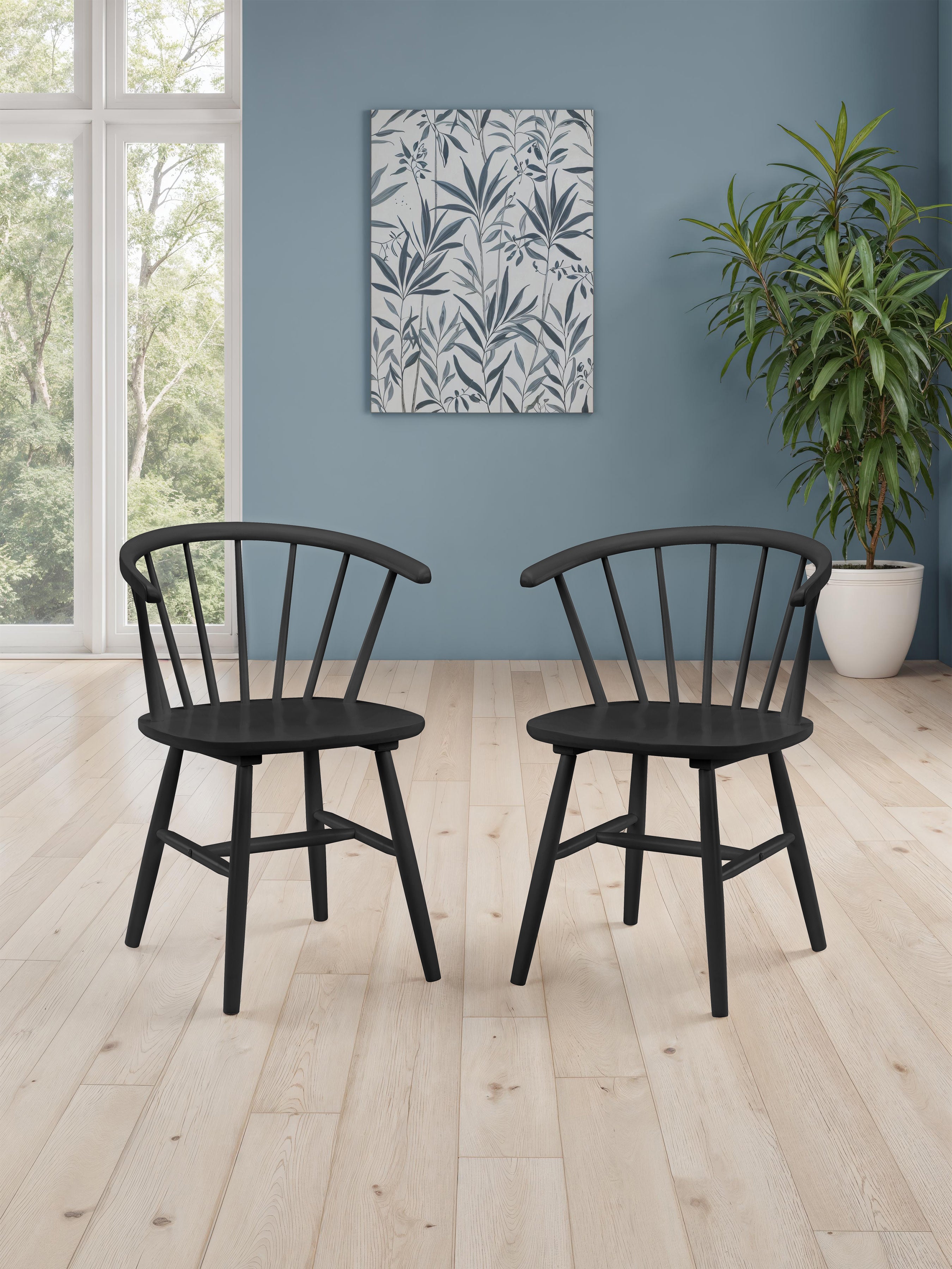 Set Of 2 Modena Dining Chairs - Black