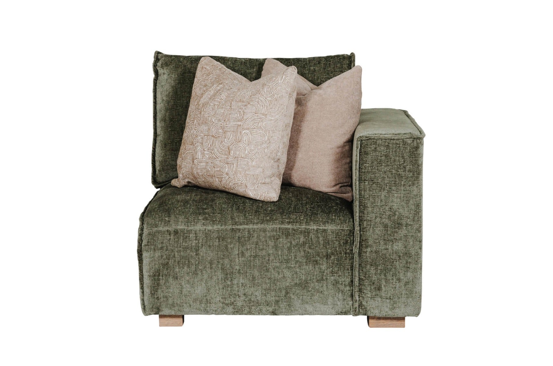 Bodhi Modular Arm RHF – Customizable Sofa in Mink or Olive | Free Delivery