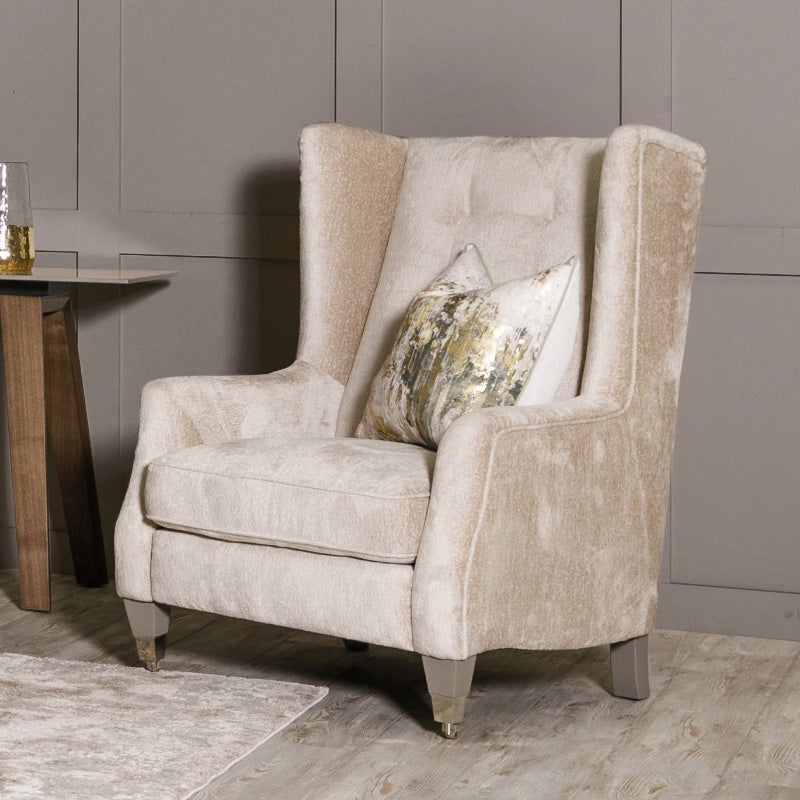 Luxurious Belvedere Throne Chair in Elegant Mink Finish