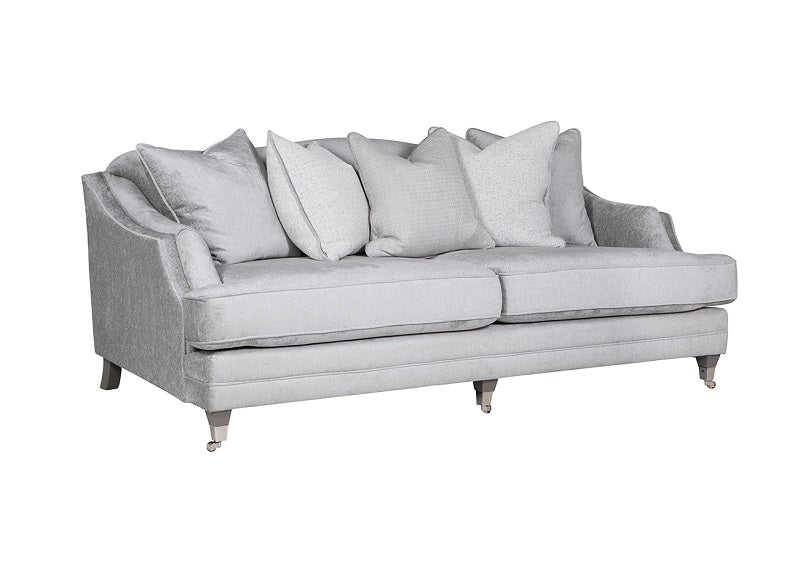 Belvedere 4 Seat Silver Sofa W/Pillow Back