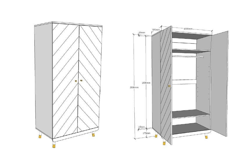 Billy White Two Door Wardrobe