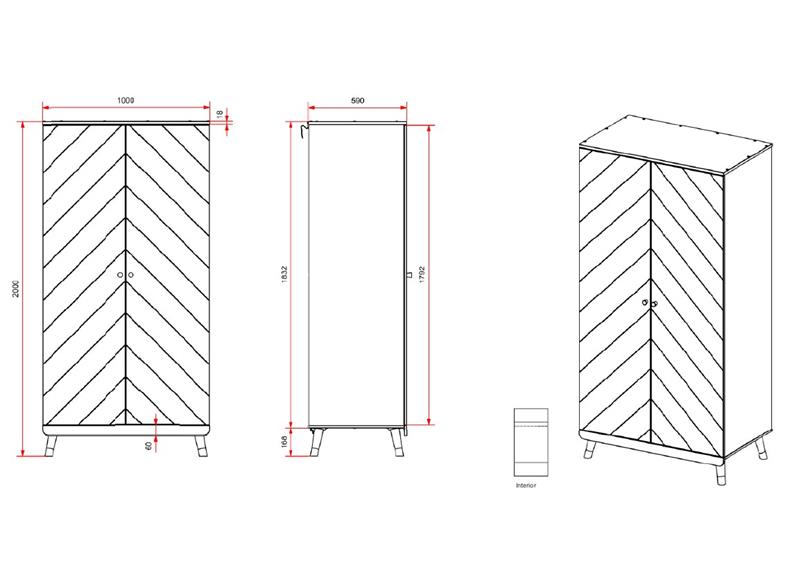 Billy White Two Door Wardrobe