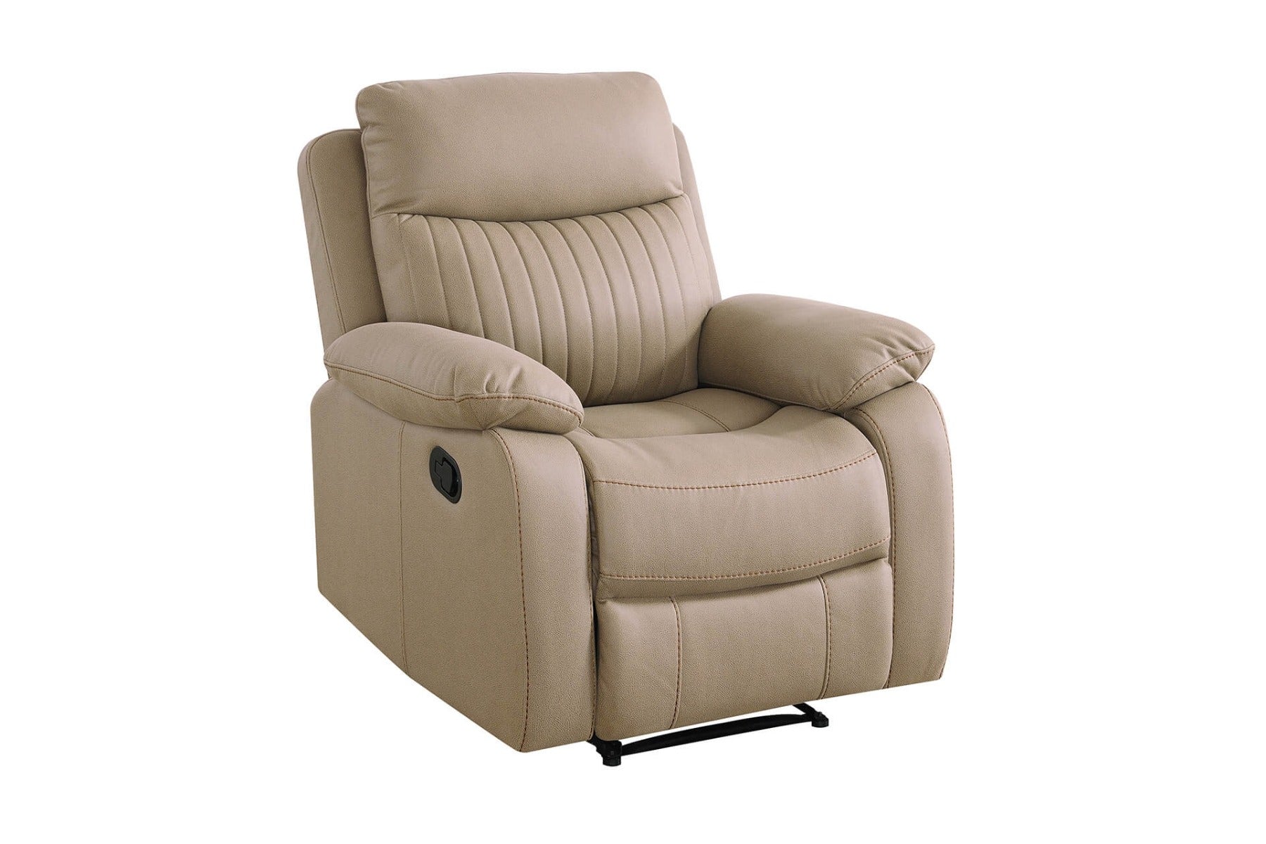 Barkley 1 -Seater Manual Recliner in Light Brown Fabric - Compact Comfort with Free Nationwide Delivery