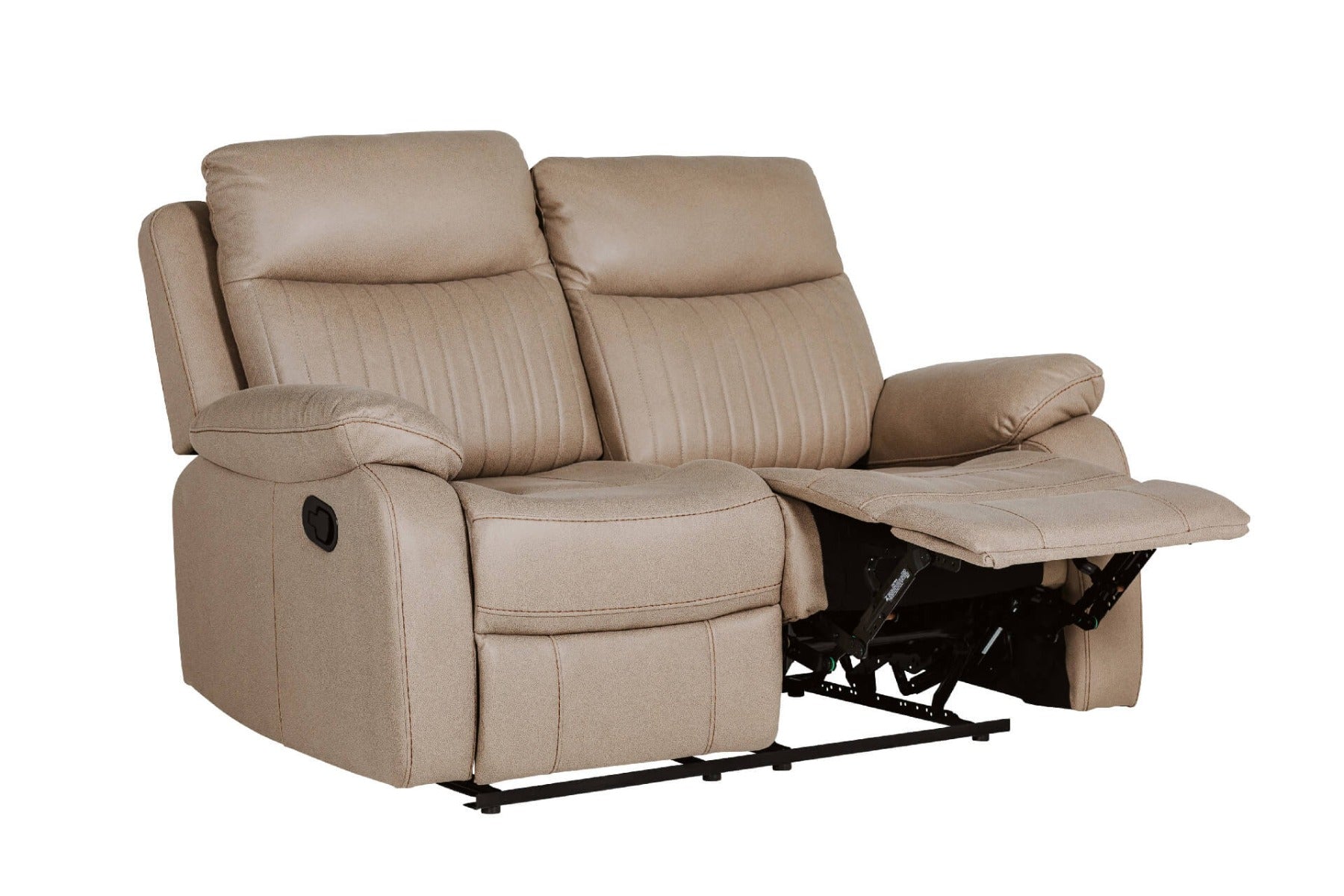 Barkley 2 -Seater Manual Recliner in Light Brown Fabric - Comfortable & Stylish with Free Nationwide Delivery