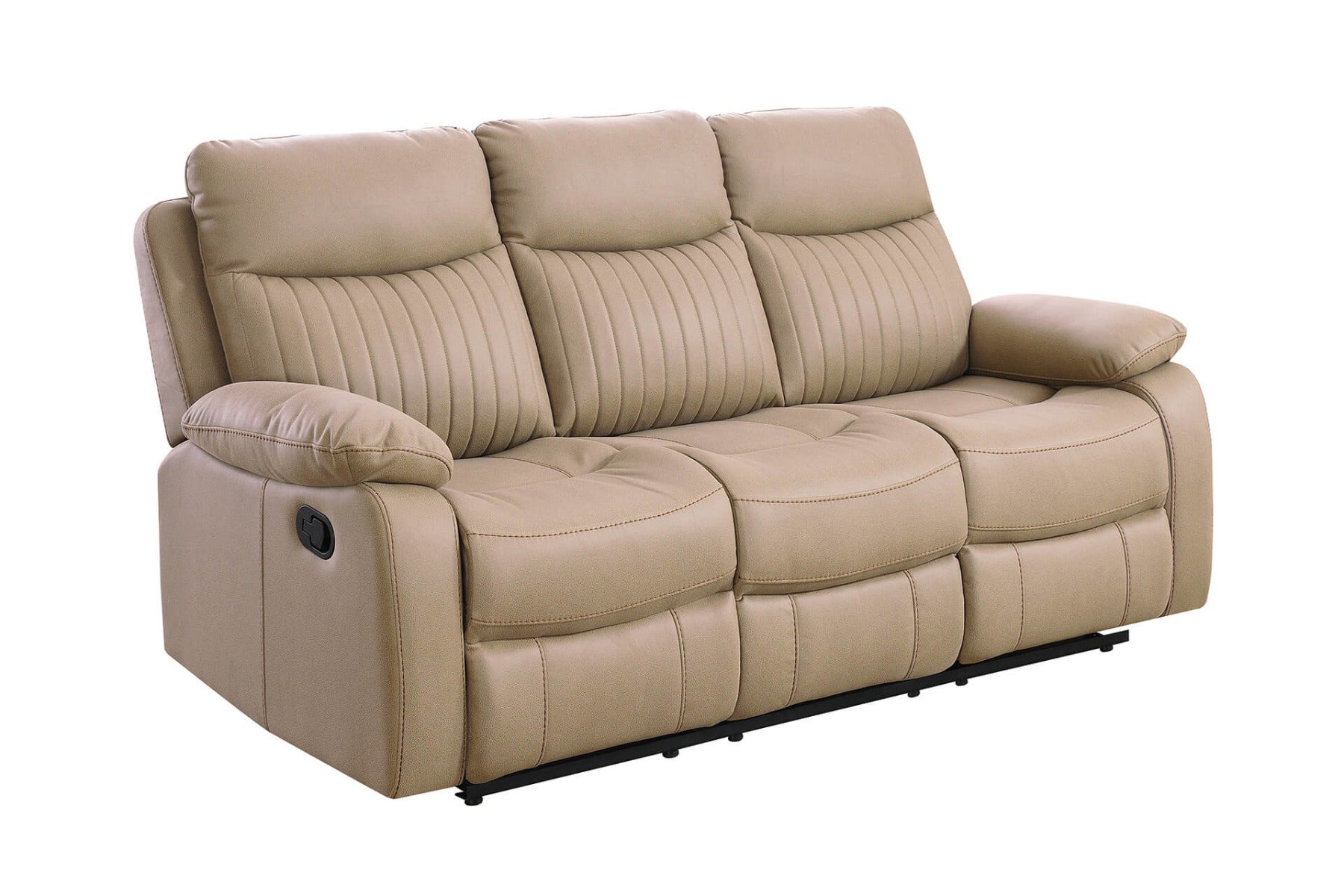 Barkley 3 -Seater Manual Recliner in Light Brown Fabric - Ultimate Comfort with Free Nationwide Delivery