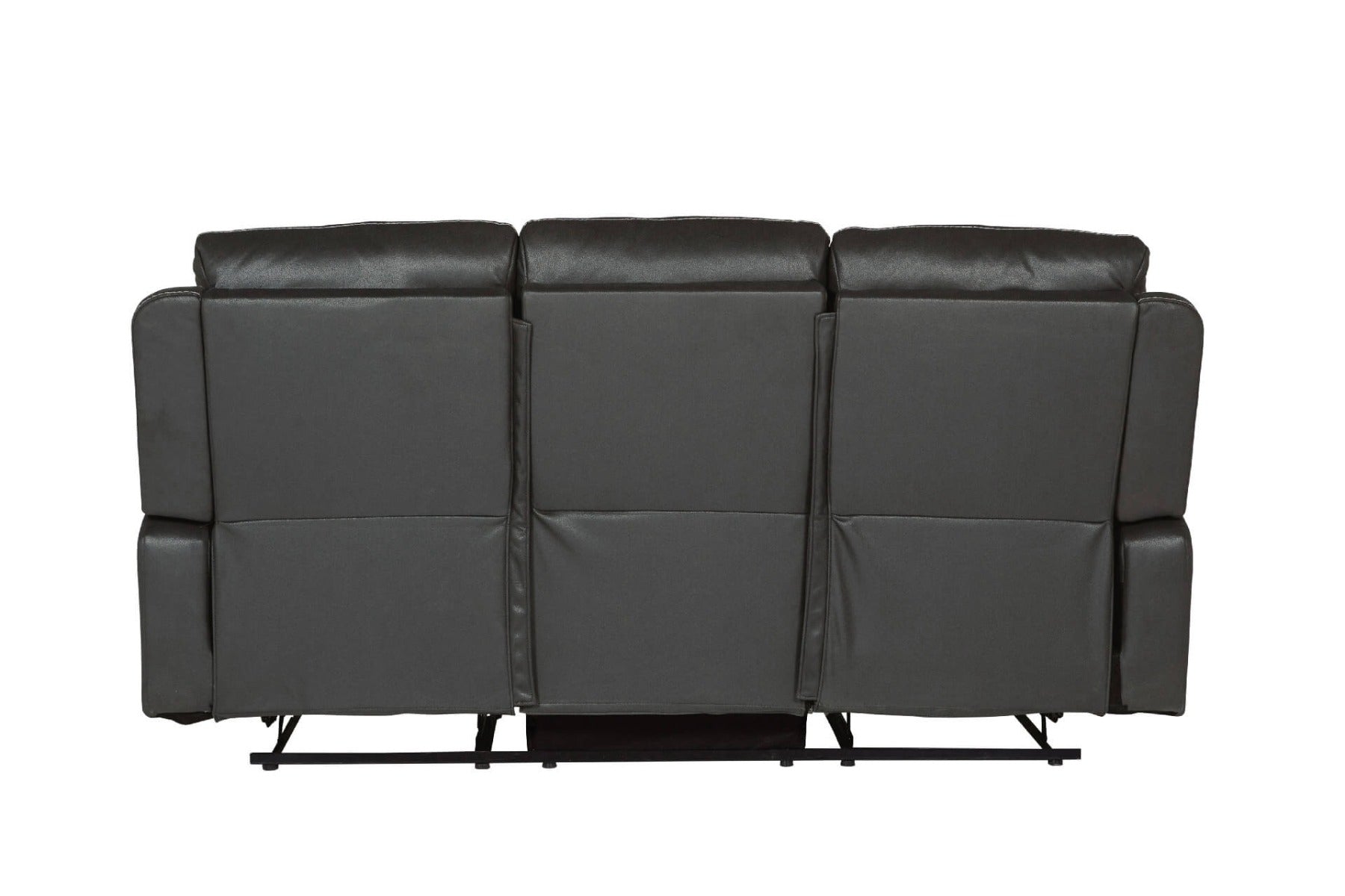 Barkley 3 -Seater Manual Recliner in Dark Grey Leatherette Fabric - Ultimate Comfort with Free Nationwide Delivery