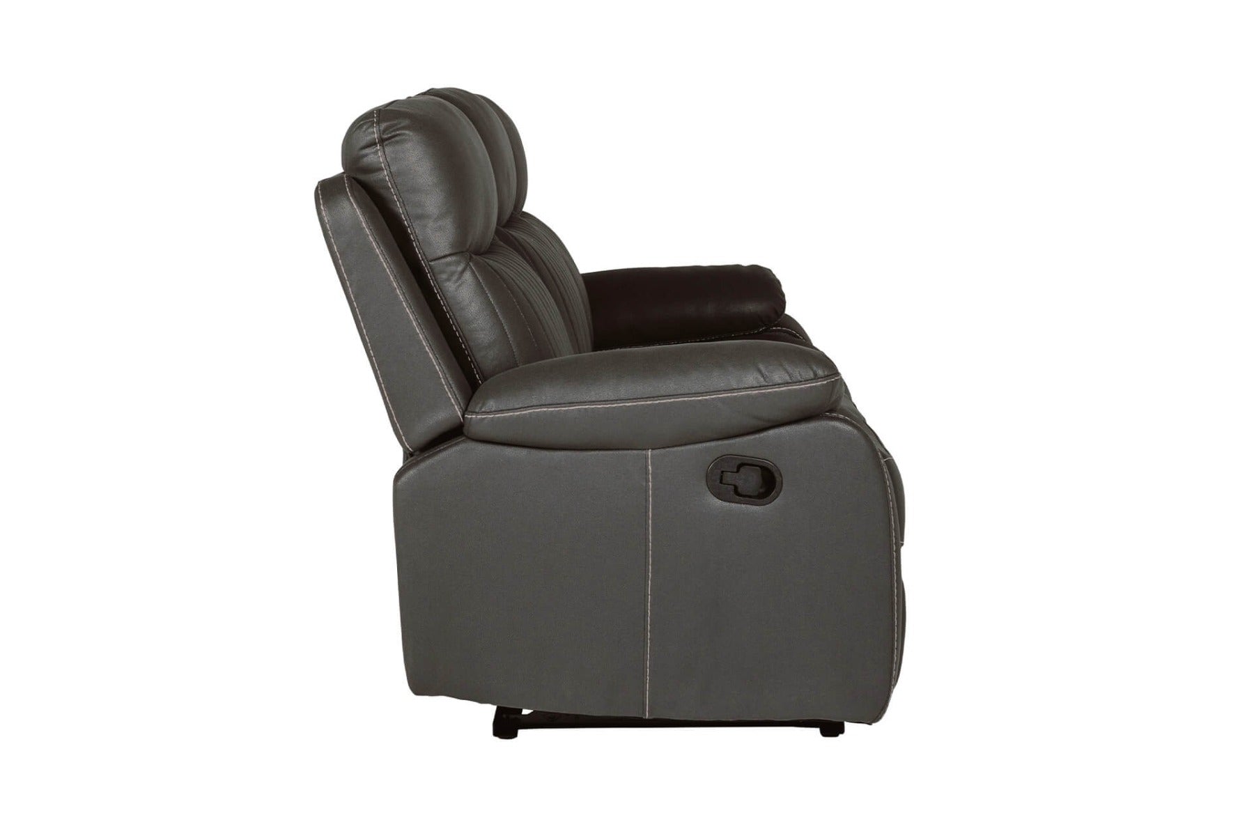 Barkley 3 -Seater Manual Recliner in Dark Grey Leatherette Fabric - Ultimate Comfort with Free Nationwide Delivery
