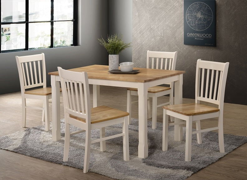 Bolton 4 ft Cream & Oak Set