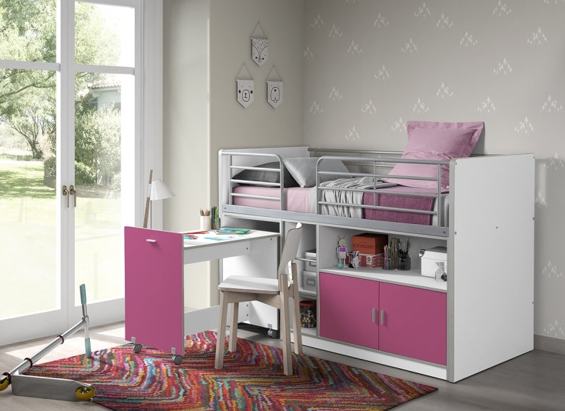 Bonny Fuchsia Mid-Sleeper W/Pull-Out Desk Room