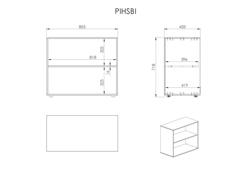 Pino White Mid-Sleeper Bookcase