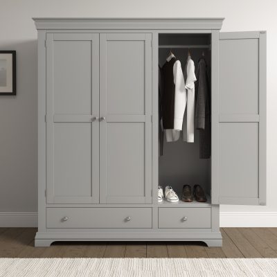 BORDEAUX 3 DOOR WARDROBE - PEBBLE GREY