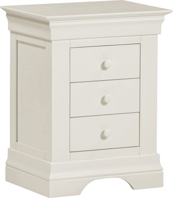 BORDEAUX 3 DRAWER BEDSIDE - IVORY