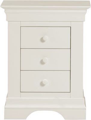 BORDEAUX 3 DRAWER BEDSIDE - IVORY