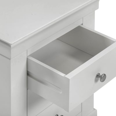 BORDEAUX 3 DRAWER BEDSIDE - PEBBLE GREY