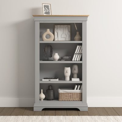 BORDEAUX BOOKCASE - PEBBLE GREY/OAK