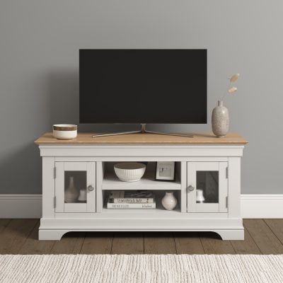 BORDEAUX SMALL TV STAND - IVORY/OAK