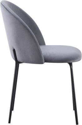 BOSTON DINING CHAIR (X4 PER BOX) - GREY VELVET