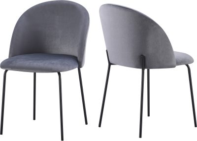 BOSTON DINING CHAIR (X4 PER BOX) - GREY VELVET