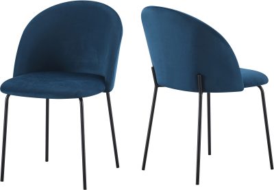 BOSTON DINING CHAIR (X4 PER BOX) - BLUE VELVET