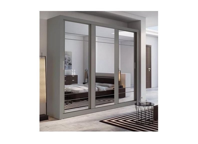 Boston Grey 3 Door Wardrobe Room