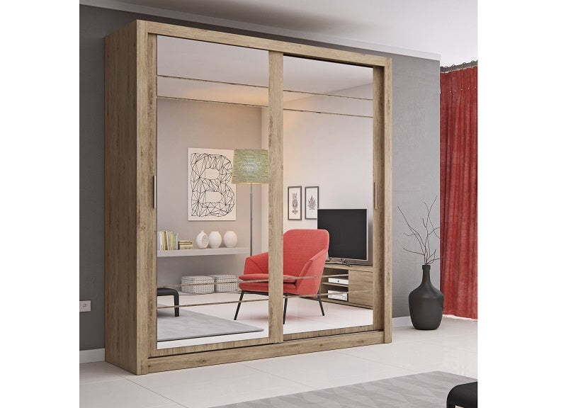 Boston 2 m Oak Sliderobe Room