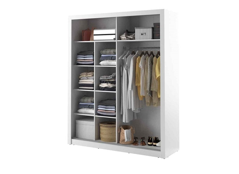 Boston 2 m White Sliderobe Interior