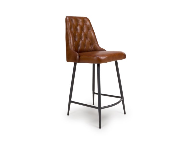 Two Bradley Counter Chairs - Tan