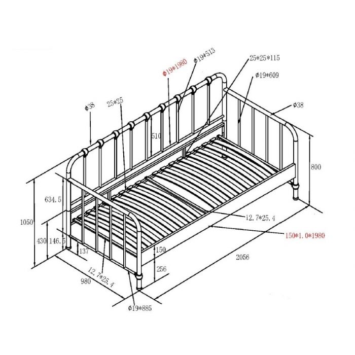 BRONXX CABIN BED 90 X 200 CM BLACK