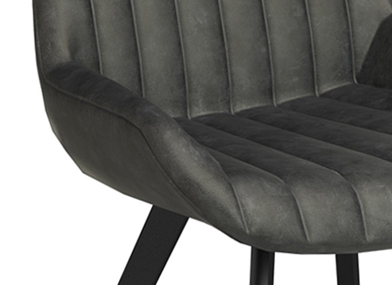 George PU Charcoal Chair-detail