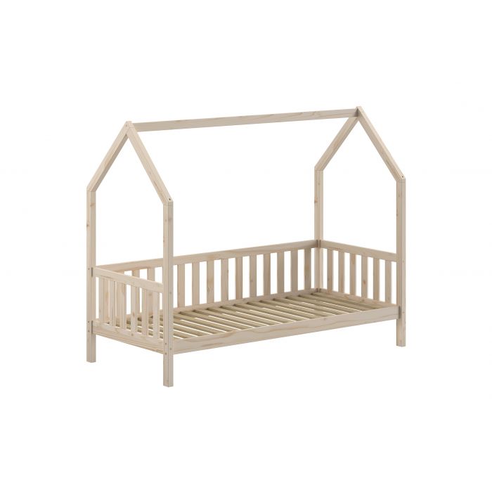 %%%CABANE HOUSE BED WITH FENCE 90 X 200 CM NATURAL