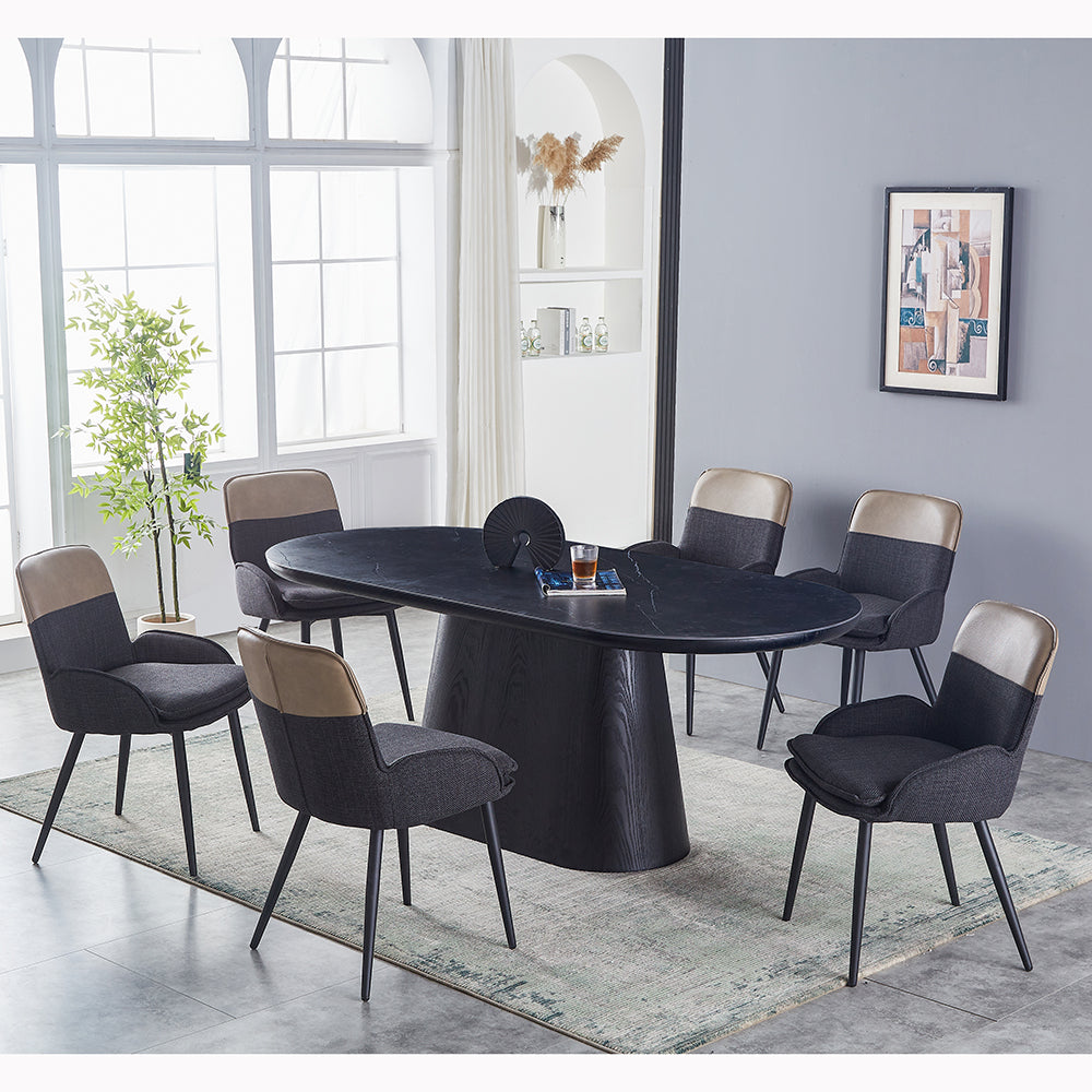 Redmond Dining Chair Dark Grey/ Beige Low Arm
